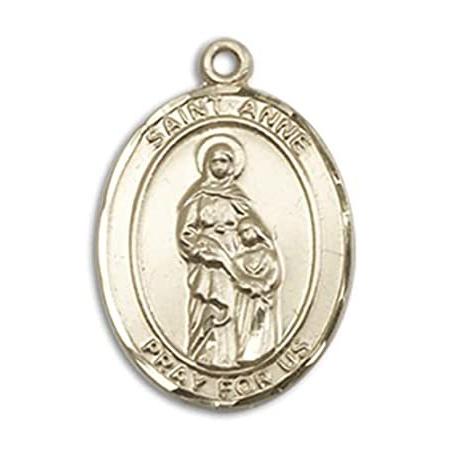 Bonyak Jewelry 14k Yellow Gold-Filled St. Anne Pendant, Size 3/4 x 1/2 inch