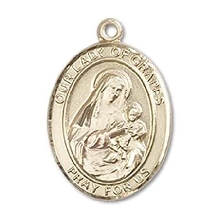 Bonyak Jewelry 14k Yellow Gold-Filled Our Lady of Grapes Pendant, Size 3/4