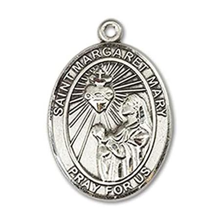 Bonyak Jewelry Sterling Silver St. Margaret Mary Alacoque Pendant， Size 3/4