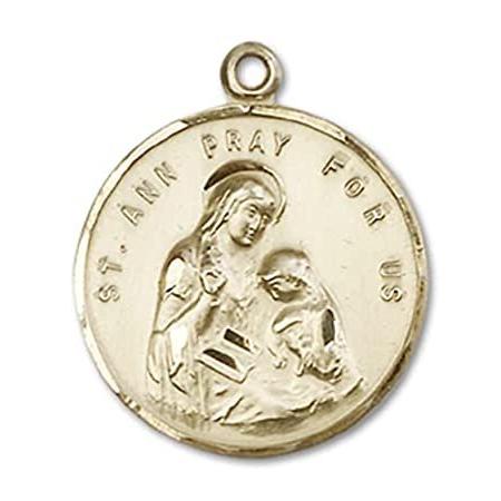 Bonyak Jewelry 14k Yellow Gold-Filled St. Ann Pendant, Size 7/8 x 3/4 inche