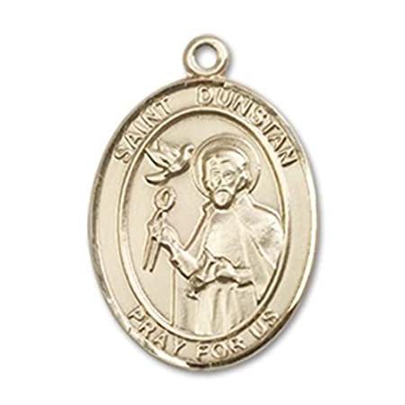 Bonyak Jewelry 14k Yellow Gold-Filled St. Dunstan Pendant, Size 3/4 x 1/2 i