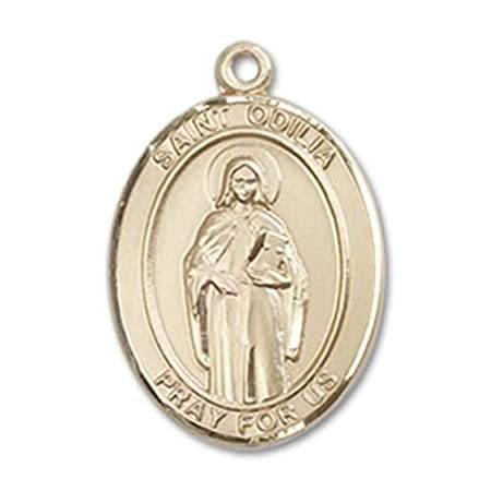 Bonyak Jewelry 14k Yellow Gold-Filled St. Odilia Pendant, Size 3/4 x 1/2 in