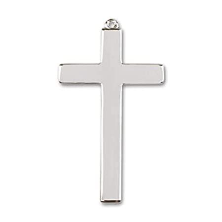 Bonyak Jewelry Sterling Silver Cross Pendant, Size 3 1/4 x 1 3/4 inches - C