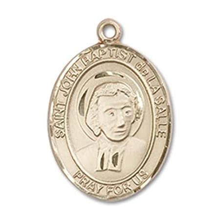 Bonyak Jewelry 14k Yellow Gold-Filled St. John Baptist de La Salle Pendant,