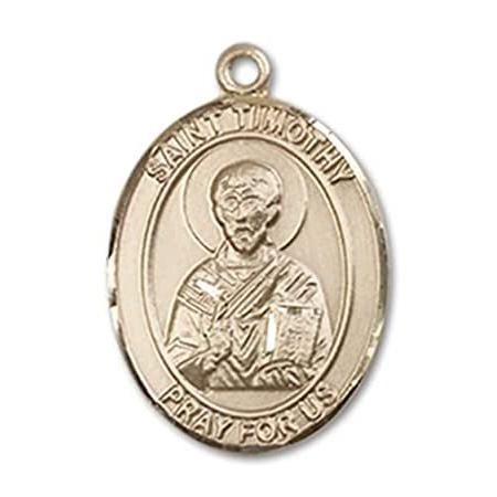 Bonyak Jewelry 14k Yellow Gold-Filled St. Timothy Pendant, Size 3/4 x 1/2 i