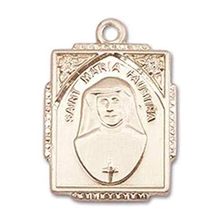 Bonyak Jewelry 14k Yellow Gold-Filled St. Maria Faustina Pendant, Size 3/4