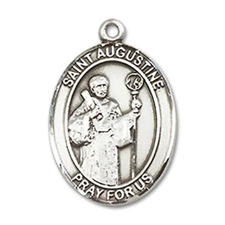 Bonyak Jewelry Sterling Silver St. Augustine Pendant， Size 3/4 x 1/2 inches