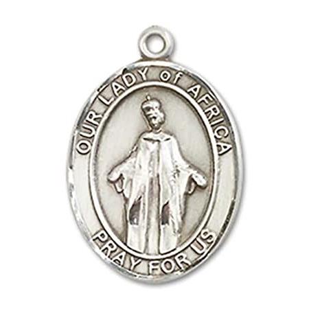 Bonyak Jewelry Sterling Silver Our Lady of Africa Pendant， Size 3/4 x 1/2 i