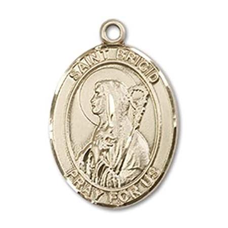 Bonyak Jewelry 14k Yellow Gold-Filled St. Brigid of Ireland Pendant, Size 3 : Bonyak Jewelry 14k Yellow Gold-Filled St. Fiacre