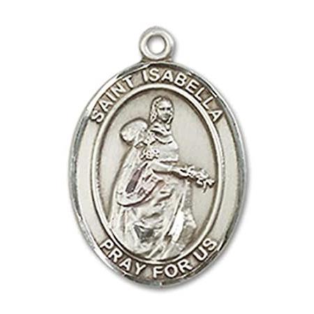 Bonyak Jewelry Sterling Silver St. Isabella of Portugal Pendant， Size 3/4 x
