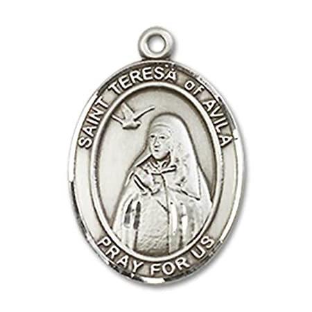 Bonyak Jewelry Sterling Silver St. Teresa of Avila Pendant， Size 3/4 x 1/2