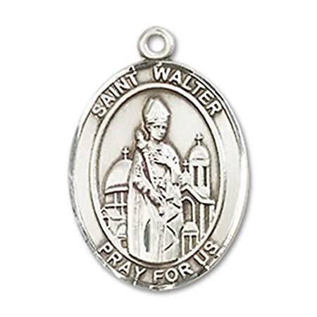 Bonyak Jewelry Sterling Silver St. Walter of Pontoise Pendant， Size 3/4 x 1
