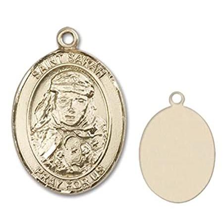 Bonyak Jewelry 14k Yellow Gold-Filled St. Sarah Pendant, Size 1 x 3/4 inche