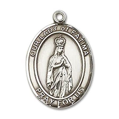 Bonyak Jewelry Sterling Silver Our Lady of Fatima Pendant， Size 3/4 x 1/2 i