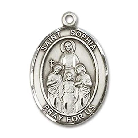 Bonyak Jewelry Sterling Silver St. Sophia Pendant， Size 3/4 x 1/2 inches -