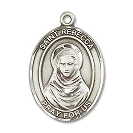 Bonyak Jewelry Sterling Silver St. Rebecca Pendant， Size 3/4 x 1/2 inches -
