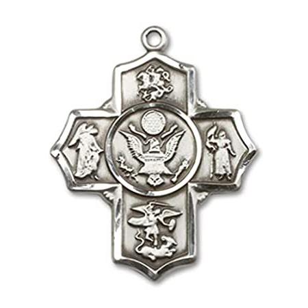Bonyak Jewelry Sterling Silver 5-Way/Army Pendant, Size 1 1/4 x 1 inches -