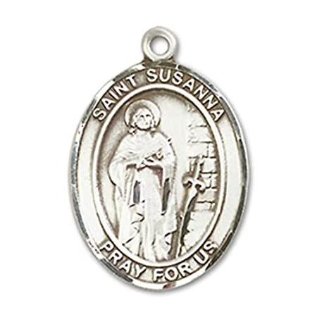 Bonyak Jewelry Sterling Silver St. Susanna Pendant， Size 3/4 x 1/2 inches -