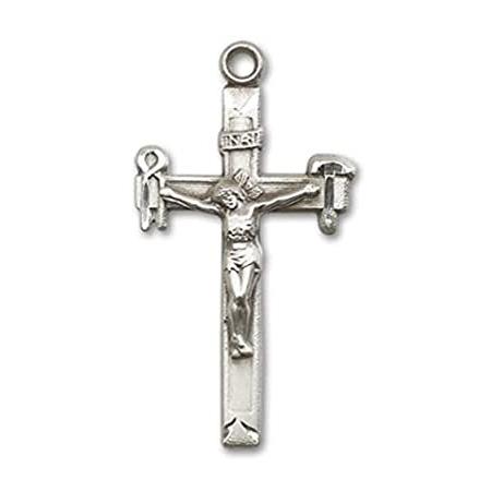 Bonyak Jewelry Sterling Silver Crucifix Pendant, Size 1 3/8 x 3/4 inches -