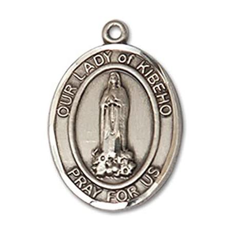 Bonyak Jewelry Sterling Silver Our Lady of Kibeho Pendant， Size 3/4 x 1/2 i