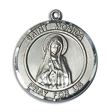 Bonyak Jewelry Sterling Silver St. Monica Pendant, Size 3/4 x 5/8 inches -