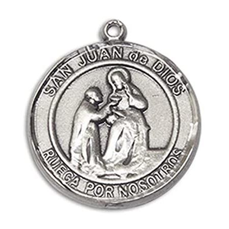Bonyak Jewelry Sterling Silver San Juan de Dios Pendant, Size 1 x 5/8 inche