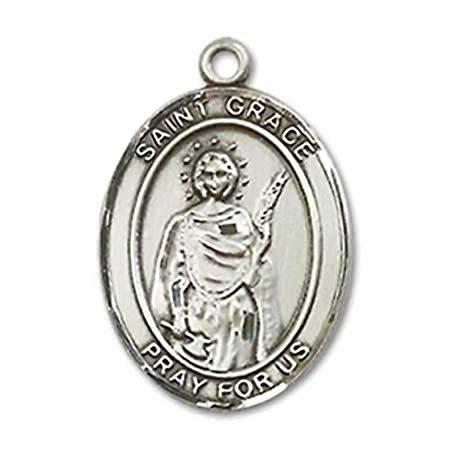 Bonyak Jewelry Sterling Silver St. Grace Pendant, Size 3/4 x 1/2 inches - C : Bonyak Jewelry Sterling Silver Rosary Ring - Size 9