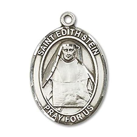 Bonyak Jewelry Sterling Silver St. Edith Stein Pendant, Size 3/4 x 1/2 inch