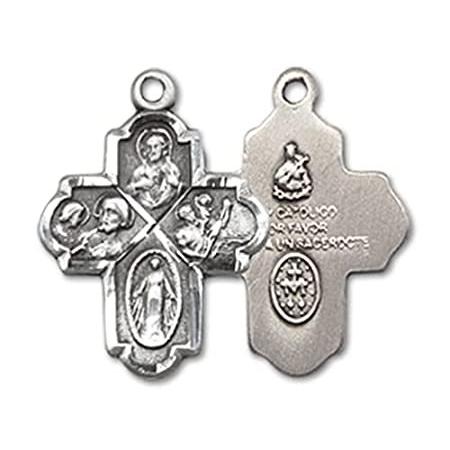Bonyak Jewelry Sterling Silver 4-Way Pendant, Size 3/4 x 1/2 inches - Catho