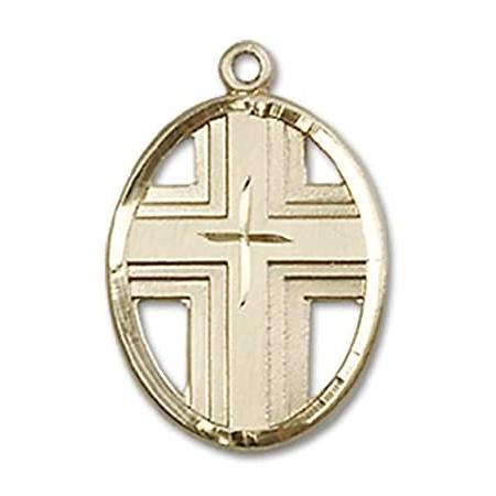 Bonyak Jewelry 14k Yellow Gold-Filled Cross Pendant, Size 3/4 x 1/2 inches