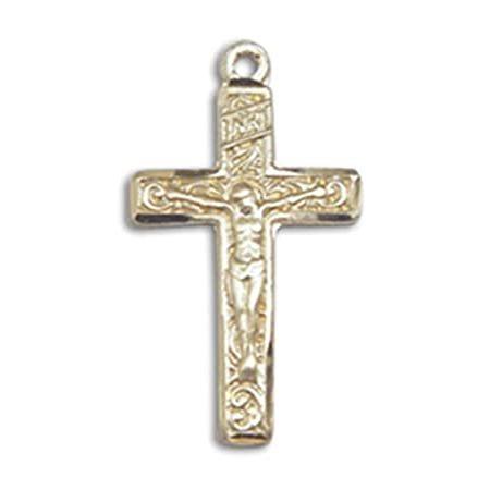 Bonyak Jewelry 14k Yellow Gold-Filled Crucifix Pendant, Size 3/4 x 3/8 inch