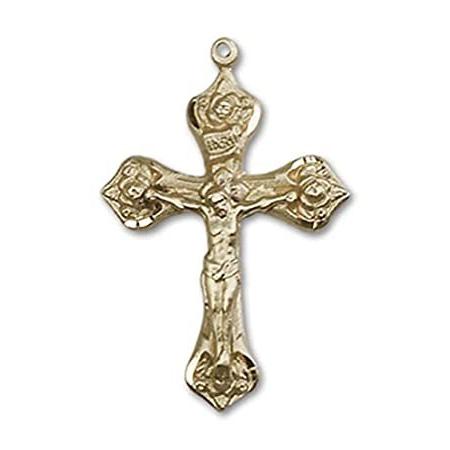 Bonyak Jewelry 14k Yellow Gold-Filled Crucifix Pendant, Size 1 x 5/8 inches