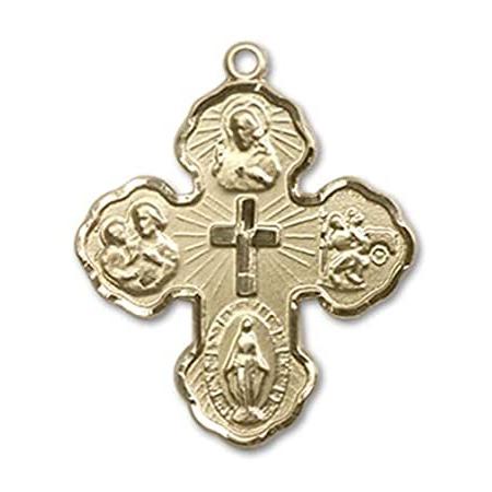 Bonyak Jewelry 14k Yellow Gold-Filled 5-Way Pendant, Size 1 x 3/4 inches -