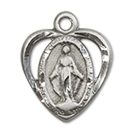 Bonyak Jewelry Sterling Silver Miraculous Pendant, Size 3/8 x 3/8 inches -