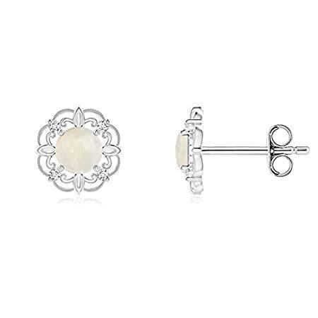 【 大感謝セール】 Angara (0.32 Silver Sterling in Women For Earrings Diamond and Opal Natural イヤリング