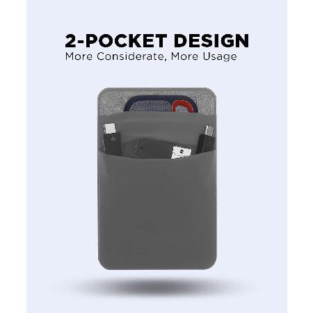 Afterplug 2- Pocket Pouch for Laptop with Reusable Adhesive, for Portable External SSD SanDisk, Samsung T7, Crucial X8, Apple Magic Mouse, Ledger Nano｜pennylane2022｜03