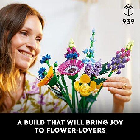 LEGO Icons Wildflower Bouquet 10313 Artificial Flowers with Poppies and Lavender， Anniversary for Wife， Unique Home Decor， Botanical Collection with S_1