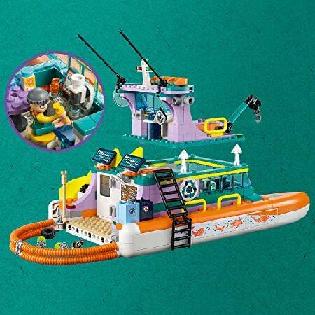 LEGO Friends Sea Rescue Boat 41734 Building Toy Set for Boys ＆ Girls Ages 7+ Who Love The Sea, Includes 4 Mini-Dolls, a Submarine, Baby Dolphin and Tの画像