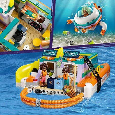 LEGO Friends Sea Rescue Boat 41734 Building Toy Set for Boys ＆ Girls Ages 7+ Who Love The Sea, Includes 4 Mini-Dolls, a Submarine, Baby Dolphin and Tの画像