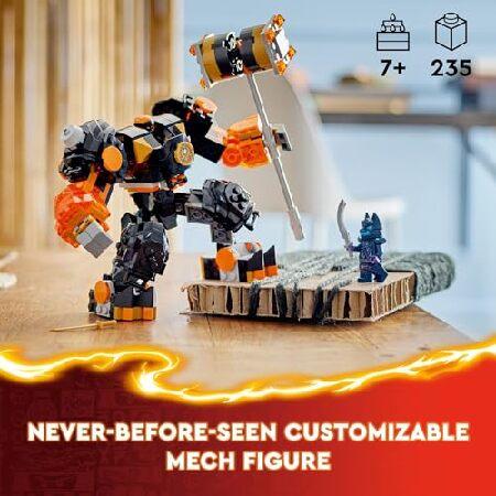 LEGO NINJAGO コールのエレメンタルアースメカミニ忍者おもちゃ カスタマイズ可能なアクションフィギュア アドベンチャートイ コールと狼の戦士ミニフィギュア付_1