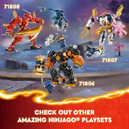 LEGO NINJAGO コールのエレメンタルアースメカミニ忍者おもちゃ カスタマイズ可能なアクションフィギュア アドベンチャートイ コールと狼の戦士ミニフィギュア付_5