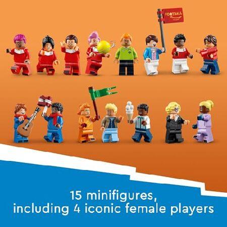 レゴ(LEGO) 遊びのアイコンサッカーおもちゃ。女の子と男の子向けの詳細な組み立てセット。15体のミニフィギュア付き。フィールド、スタンド、作業用スコアボー_5