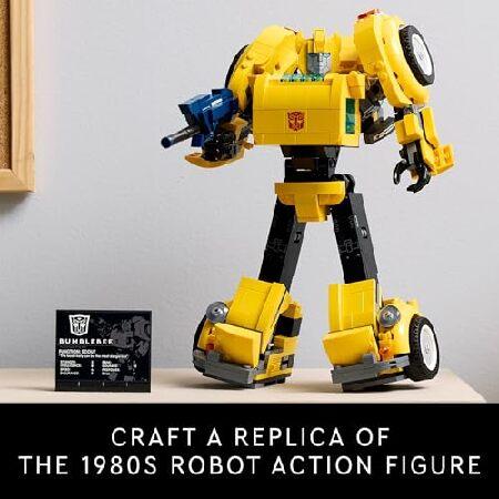 LEGO Icons Transformers Bumblebee Action Figure， Collectible Robot Gift for Adults， Movie Themed Model Building Set for Sci-Fi Enthusiasts and Transfo_2