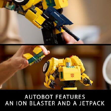 LEGO Icons Transformers Bumblebee Action Figure， Collectible Robot Gift for Adults， Movie Themed Model Building Set for Sci-Fi Enthusiasts and Transfo_3