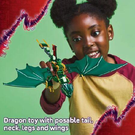 LEGO NINJAGO Lloyd's Green Forest Dragon Toy - Pretend Play Building Toy for Boys and Girls， Ages 6+ - Dragon Figurine with 2 Minifigures for Kids - G_2