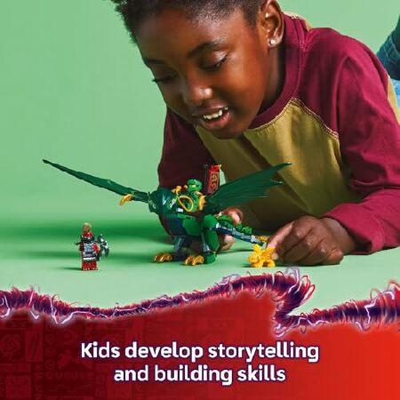 LEGO NINJAGO Lloyd's Green Forest Dragon Toy - Pretend Play Building Toy for Boys and Girls， Ages 6+ - Dragon Figurine with 2 Minifigures for Kids - G_4