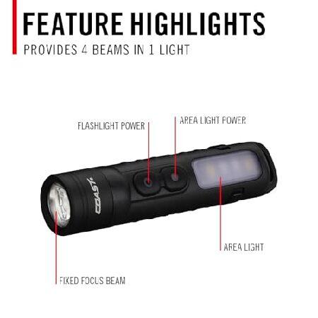 Coast KL35R 600ルーメン 充電式LEDポケット懐中電灯 レッドライト付き