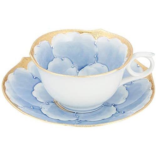 50%OFF 輪花コーヒー碗皿 金牡丹 西海陶器 69688 200ml) (ブルー カップ、ソーサー