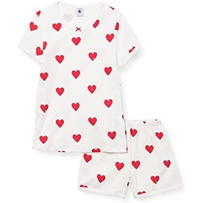 気質アップ A00KG03A 女の子 キッズ パジャマ 半袖 ハートプリント [プチバトー] (レッド Years) 5 パジャマ