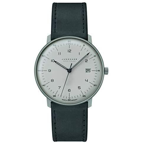 【名入れ無料】 [ユンハンス] 腕時計 マックス・ビル メガソーラー 059 2023 04 メンズ ブラック (シルバー) 腕時計
